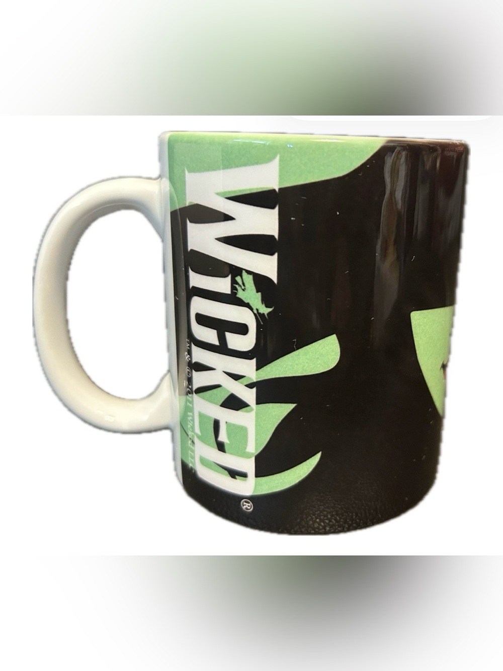VTG 2011 Wicked Mug. Black/Green/Red. Handled. Witch Print.